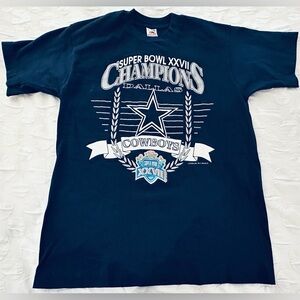 Vintage 1993 Dallas Cowboys Super Bowl Champions XXVII Shirt M Single Stitch